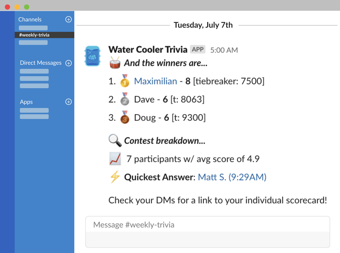 Water Cooler Trivia How it works